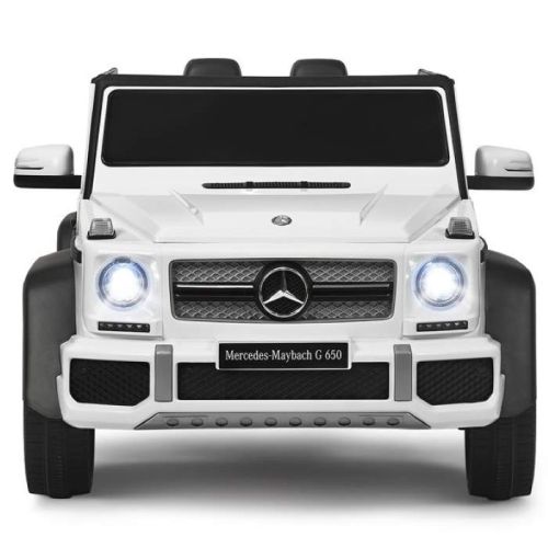 Megastar Licensed 12V Mercedes G650 Battery Car With Remote Control EVA Foam Rubber Wheels, Leather Seat, MP3 USB Music Player - White (UAE Delivery Only)