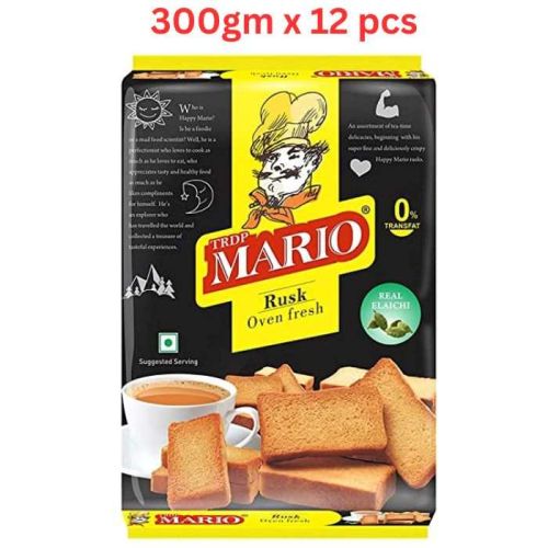 Mario Wheat Rusk With Cardamom, 300G Pack Of 12 (UAE Delivery Only)