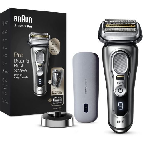 Braun Shaver Series 9 Pro Wet & Dry shaver with Power Case and charging stand Silver Shaver - 9427s