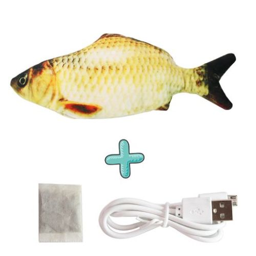 For Pet Realistic Flopping Electric Fish With Usb Charging Toy For Cats - Yelow