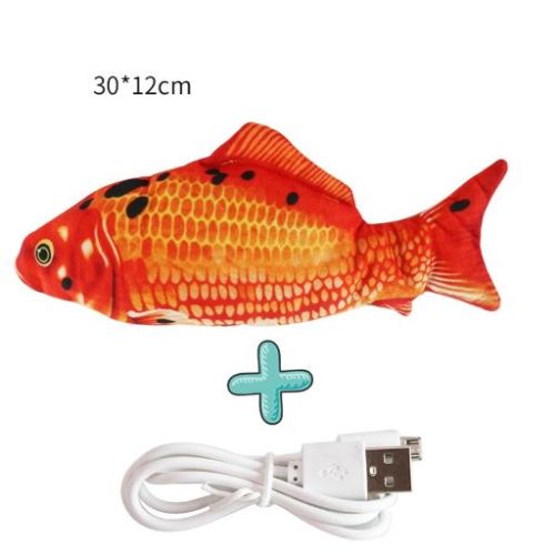 For Pet Realistic Flopping Electric Fish With Usb Charging Toy For Cats - Orange