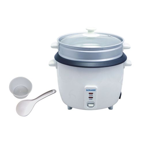 Sonashi 0.6 Ltr Rice Cooker With Steamer (SRC-306)