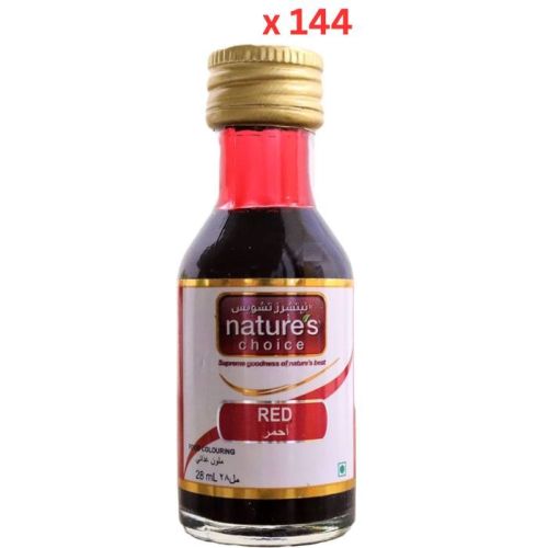 Nature's Choice Food Colour, Red, 28 ml Pack Of 144 (UAE Delivery Only)