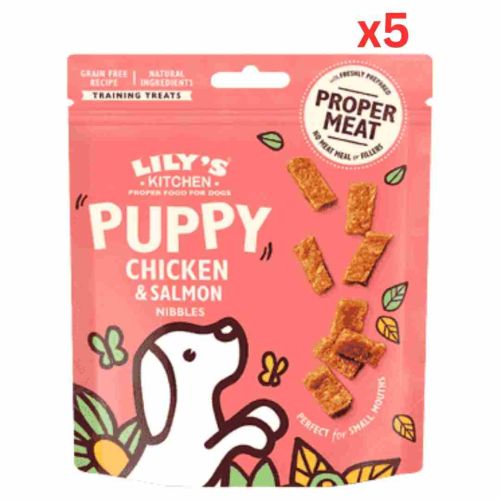 Lily'S Kitchen Chicken And Salmon Nibbles Puppy Treats (70G) (Pack Of 5)