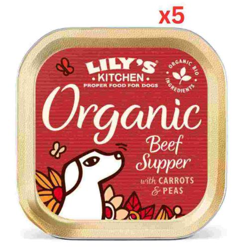 Lily'S Kitchen Organic Beef Supper Wet Dog Food 150G (Pack Of 5) 