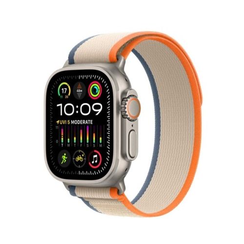 Apple Watch Ultra 2, 49mm, GPS + Cellular, Titanium  Case with  Orange Beige Trail Loop