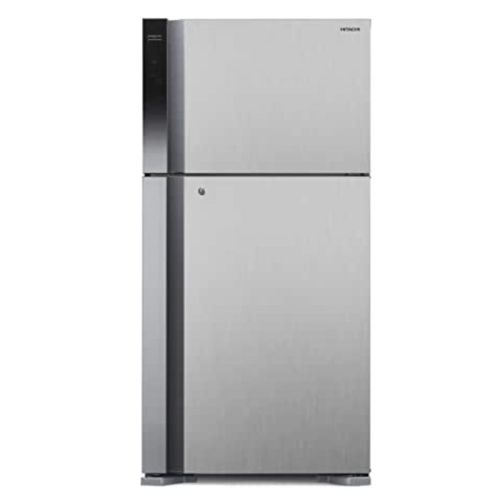 Hitachi 565L Gross Top Mount Double Door Refrigerator, Premium Silver-RV715PUK7KPSV