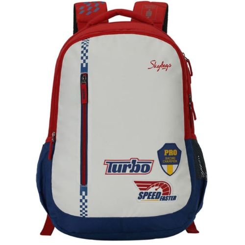 Skybags Figo Extra 01 Unisex White School Backpack 30 Ltr - SK BPFIGE1WHT