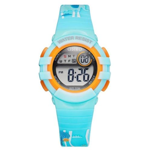 Astro Kids Watch, Digital Display and Polyurethane Strap, Blue Print - A23917-PPLL