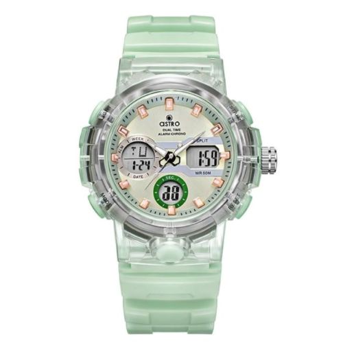 Astro Kids P3202 Movement Watch, Analog-Digital Display and Polyurethane Strap, Green - A23822-PPGG