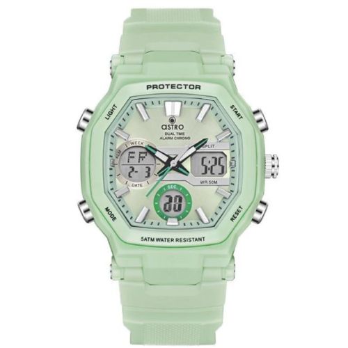 Astro Kids P3202 Movement Watch, Analog-Digital Display and Polyurethane Strap, Green - A23820-PPGG