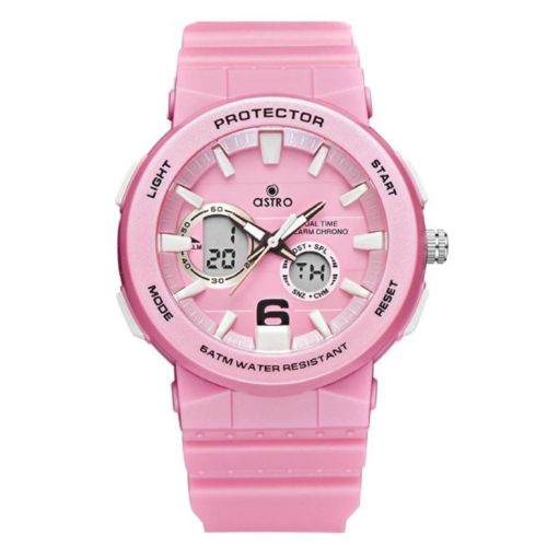 Astro Kids J8802 Movement Watch, Analog-Digital Display and Polyurethane Strap, Pink - A23819-PPPP