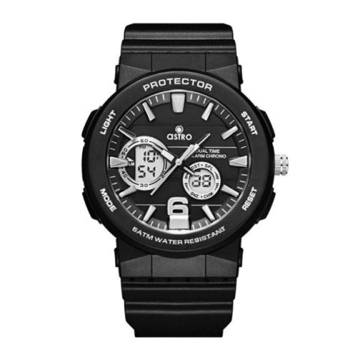 Astro Kids J8802 Movement Watch, Analog-Digital Display and Polyurethane Strap, Black - A23819-PPBB