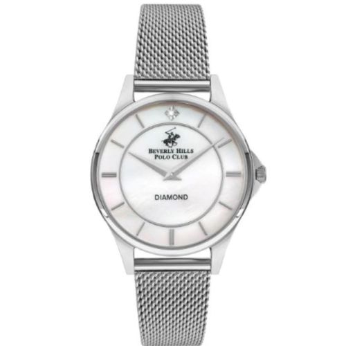 Beverly Hills Polo Club Women's 2025 Movement Watch, Analog Display and Mesh Strap - BP3242X.320, Silver