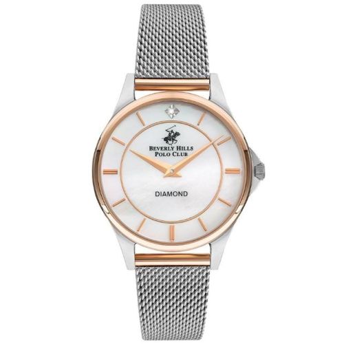 Beverly Hills Polo Club Women's 2025 Movement Watch, Analog Display and Mesh Strap - BP3242X.520, Rose Gold