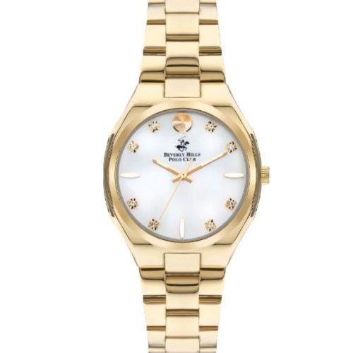 Beverly Hills Polo Club Women's 2035 Movement Watch, Analog Display and Metal Strap, Gold - BP3385C.120