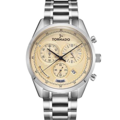 Tornado Men's Chronograph Ivory Dial Watch - T20103B-SBSI
