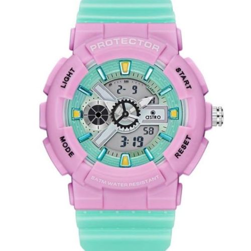 Astro Kids J9302 Movement Watch, Analog-Digital Display and Polyurethane Strap - A23818-PPGP, Green