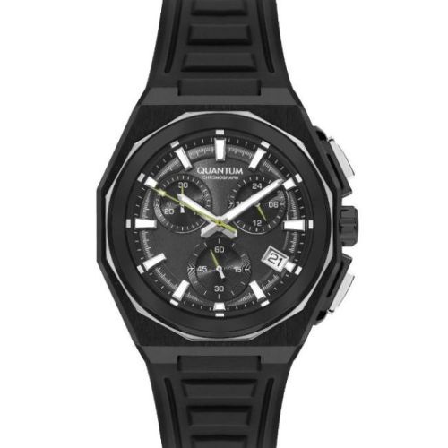 Quantum Men's VR34B14 Movement Watch, Chronograph Display and Silicone  Strap - PWG1078.651, Black