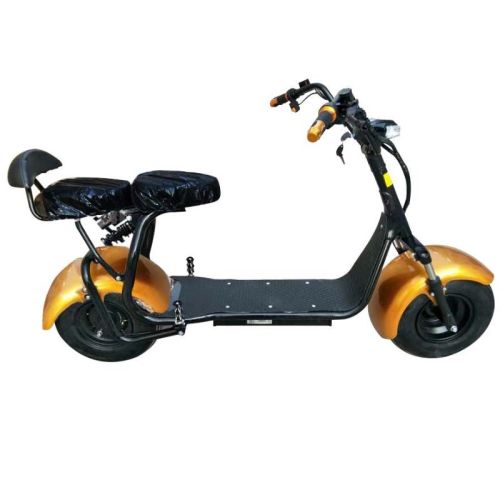 Megastar Megawheels City Coco Harley Metallic 60V Electric Scooter Motorcycle With Fat Tyres & Double Seats,, Gold - coco2GOLD (UAE Delivery Only)
