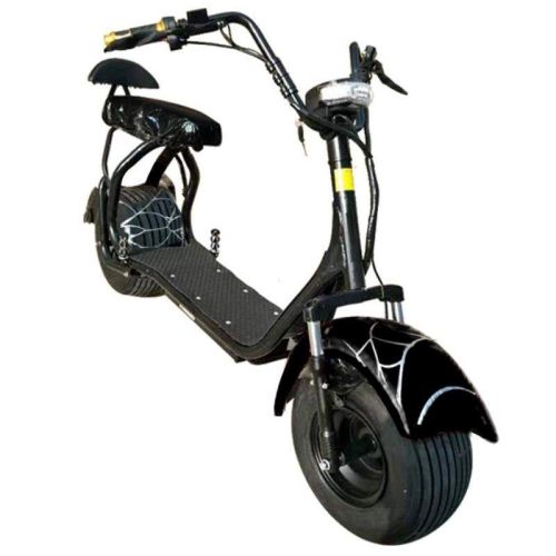 Megastar Megawheels City Coco Harley Graffiti 60V Electric Scooter Motorcycle With Fat Tyres & Double Seats, Black Spider - coco2Blackspider (UAE Delivery Only)