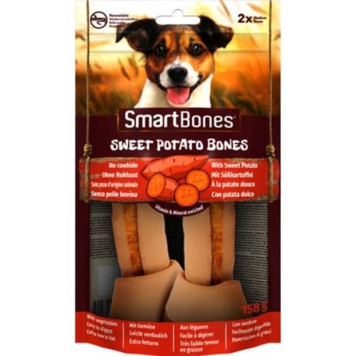 Smartbones Sweet Potato Medium 2 Pack Bones Rawhide Free Chew Dog Treats
