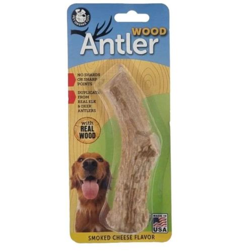Petmate Pet Qwerks Smoked Cheese Wood Antler Nylon For Dog