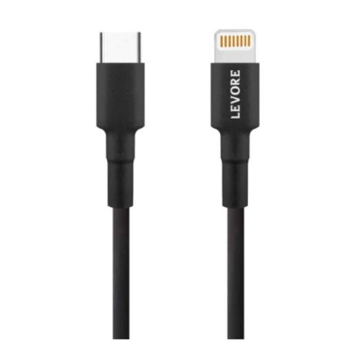Levore 6ft TPE USB C to Lightning Cable-Black- LCS412-BK