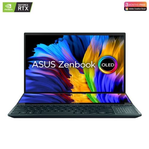 Asus Zenbook Pro Duo Intel® Core™ i9 12900H Processor 32GB RAM 1TB SSD NVIDIA RTX™ 3070Ti 8GB GDDR6 Graphics 15.6 Inch 4K OLED Touch Dual Display Windows 11 Home Black - UX582ZW-OLED209W-ZE