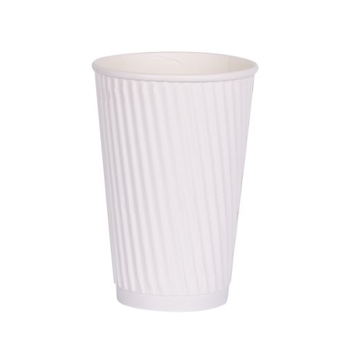 Hotpack ,(12oz White Ripple Cup) 500 Pieces
