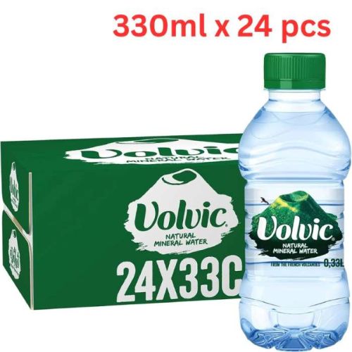 Volvic Natural Spring Water, 24 Bottles x 330ML (10 Boxes) 