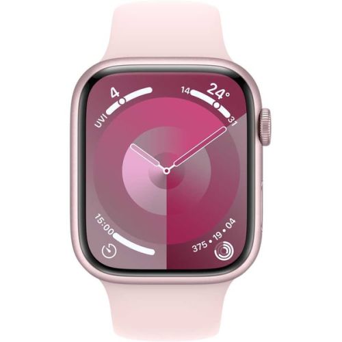 Apple Watch Series 9, GPS 45mm, Pink Aluminum Case With  Light Pink Sport Band