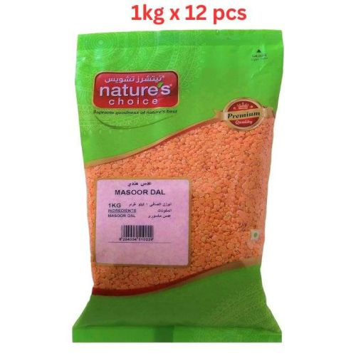 Natures Choice Masoor Dal, 1 kg Pack Of 12 (UAE Delivery Only)