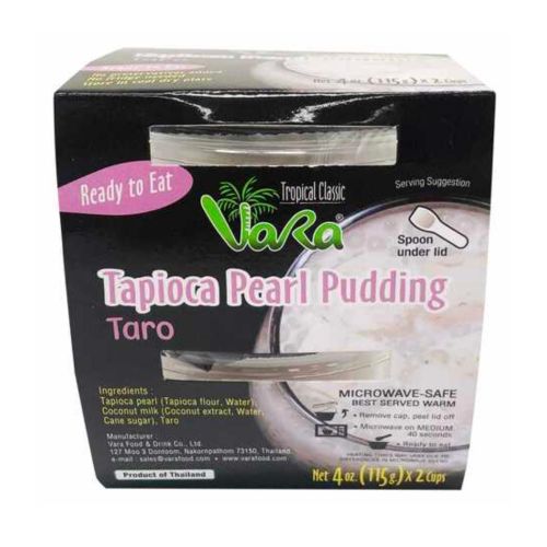 Vara Tapioca Pearl Pudding Taro (2X115G), 230G Pack Of 12 (UAE Delivery Only)
