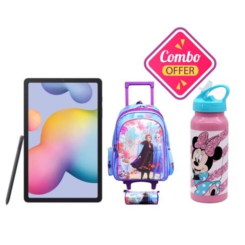 Frozen Trolley bag with pencil pouch + water bottle+ Samsung tab combo Offer