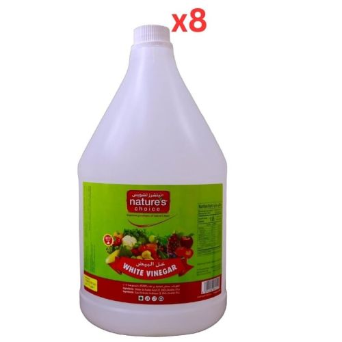 Natures Choice White Vinegar, 1 Gallon Pack Of 8 (UAE Delivery Only)