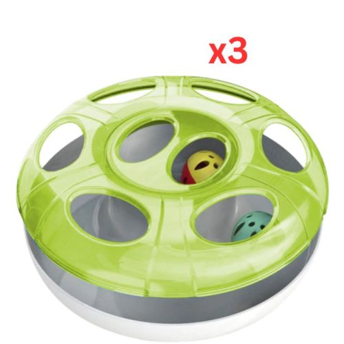 Georplast UFO Interactive Cat Toy - Green (Pack Of 3)