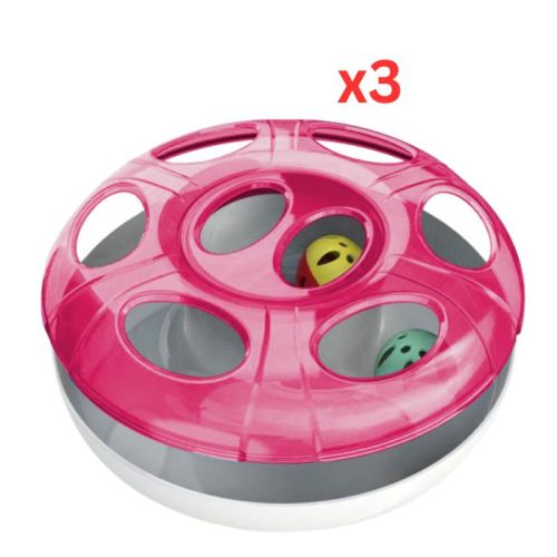 Georplast UFO Interactive Cat Toy - Pink (Pack Of 3)