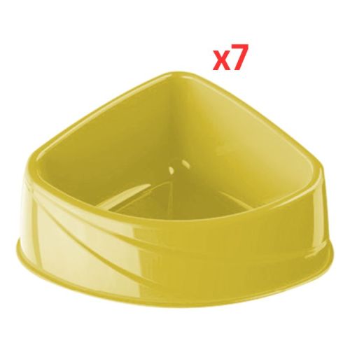 Georplast Corner Plastic Pet Bowl Large - Limegreen (Pack of 7)