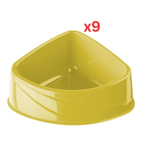 Georplast Corner Plastic Pet Bowl Small - Limegreen (Pack of 9)