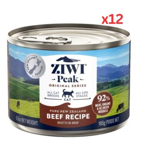 ZiwiPeak Wet Beef Recipe for Cats 185gm (Pack of 12)