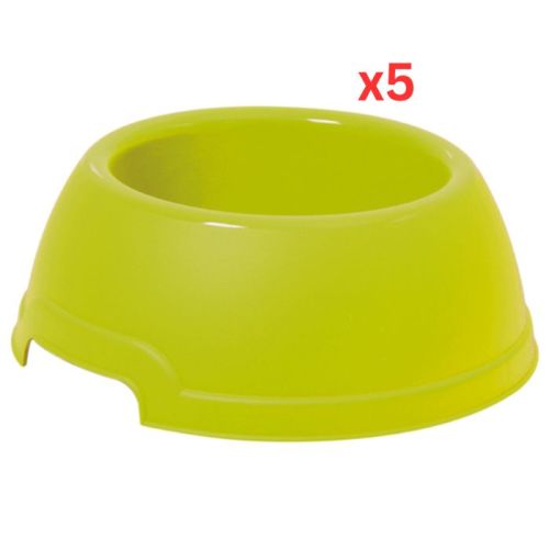 Georplast Lucky Plastic Antislip Pet Bowl Large - Limegreen (Pack of 5)