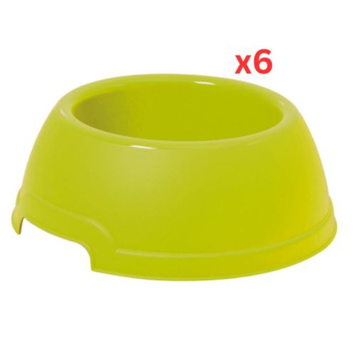 Georplast Lucky Plastic Antislip Pet Bowl Medium - Limegreen (Pack of 6)