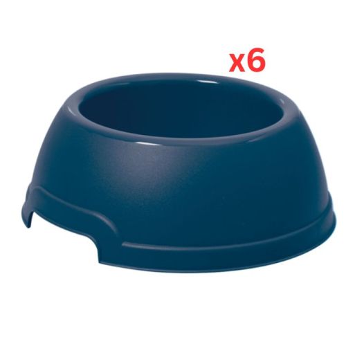 Georplast Lucky Plastic Antislip Pet Bowl Medium - Navyblue (Pack of 6)
