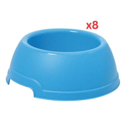 Georplast Lucky Plastic Antislip Pet Bowl Small - Blue (Pack of 8)