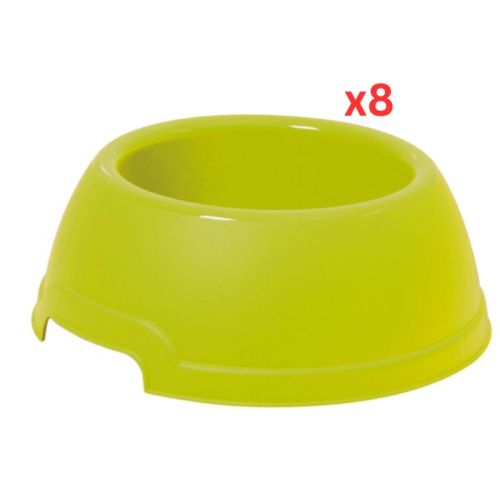 Georplast Lucky Plastic Antislip Pet Bowl Small - Limegreen (Pack of 8)