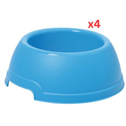 Georplast Lucky Plastic Antislip Pet Bowl XL - Blue (Pack of 4)