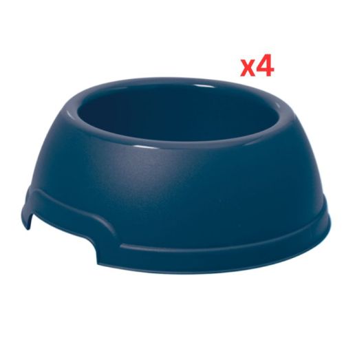 Georplast Lucky Plastic Antislip Pet Bowl XL - Navyblue (Pack of 4)