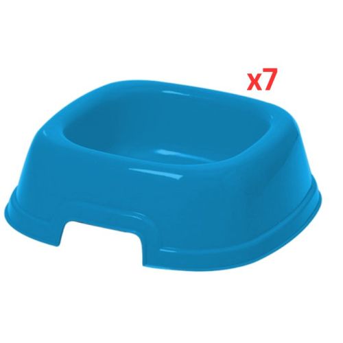 Georplast Mon Ami Plastic Pet Bowl Large -Blue (Pack of 7)