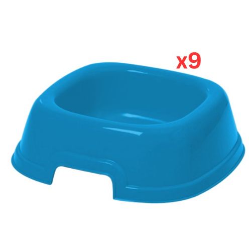 Georplast Mon Ami Plastic Pet Bowl Medium - Blue (Pack of 9)